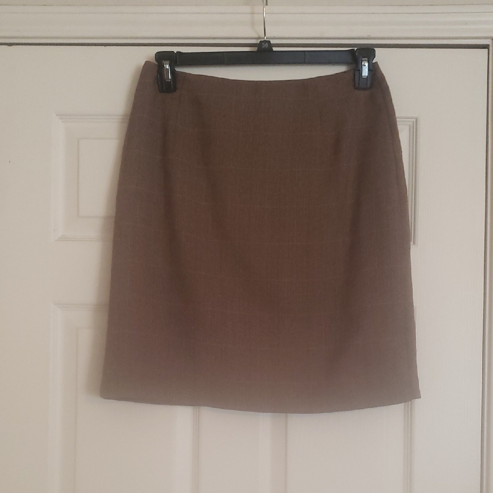 Plaid Knee Pencil Skirt